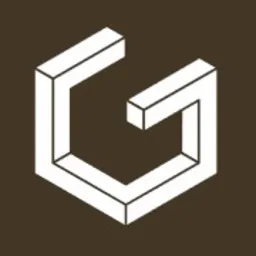 Stylizowane logo firmy prawniczej przedstawiające białą, geometryczną literę 'G' na brązowym tle. Litera zbudowana z połączonych, trójwymiarowych sześcianów tworzących iluzję optyczną.