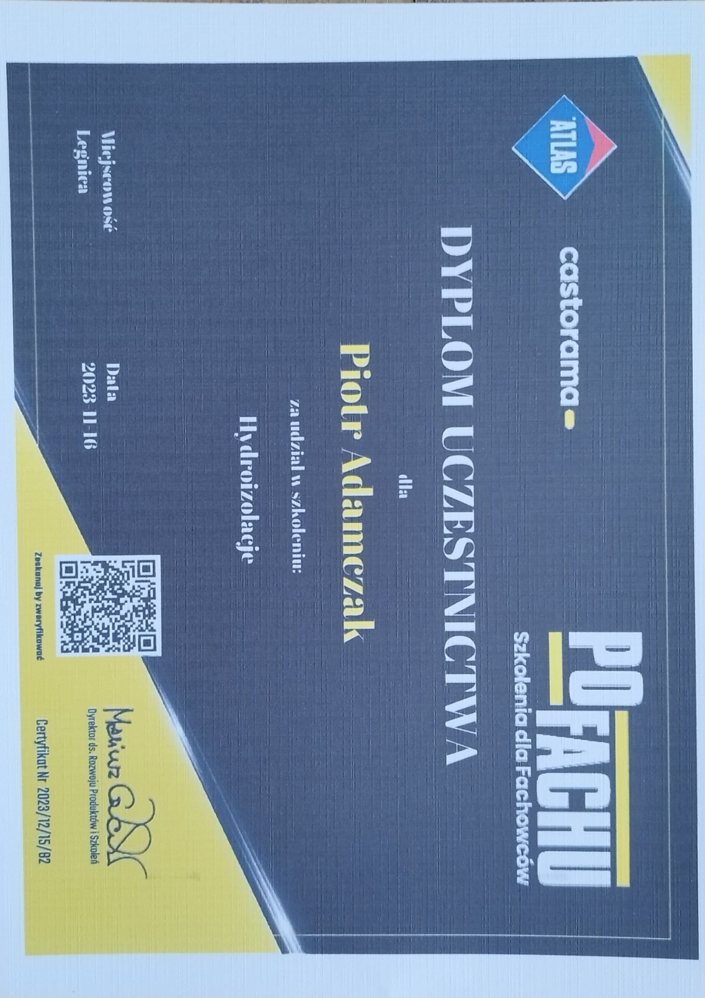 Certyfikowany wykonawca w HYDROIZOLACJI.