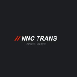 Logo firmy NNC TRANS z hasłem Transport i Logistyka na ciemnym tle.