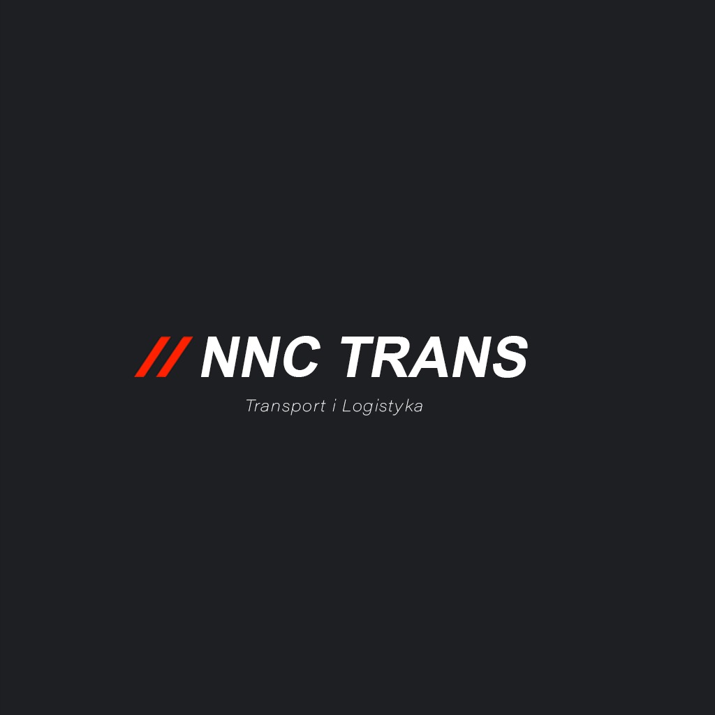 Logo firmy NNC TRANS z hasłem Transport i Logistyka na ciemnym tle.