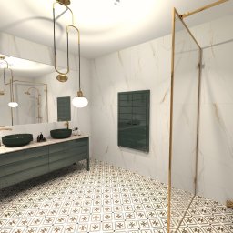 Łazienka zielono-beżowa to wystrój łazienki, w której dominują kolory zielony i beżowy. Ta kombinacja kolorystyczna może stworzyć elegancką, spokojną i relaksującą atmosferę w pomieszczeniu.