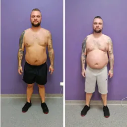 Prawo przed lewo po (2 miesiące) bez trzymania diety