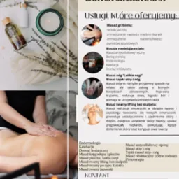 Masaż pleców w studio, z aromatycznymi olejkami i lawendą. Dłonie masażysty w trakcie zabiegu. Oferta studia masażu z Niska.