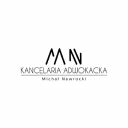 Minimalistyczne logo Kancelarii Adwokackiej Michała Nawrockiego z inicjałami MN w formie graficznego znaku.