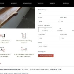 Produkt z kalkulatorem kosztów dla niemieckiej wersji strony stolarka-budowlana.pl 