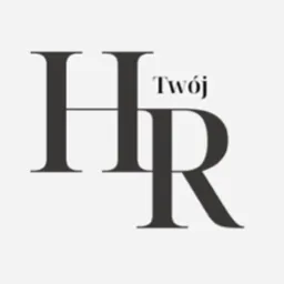 Logo firmy HR z napisem 'Twój HR' w kolorze ciemnoszarym na jasnym tle.
