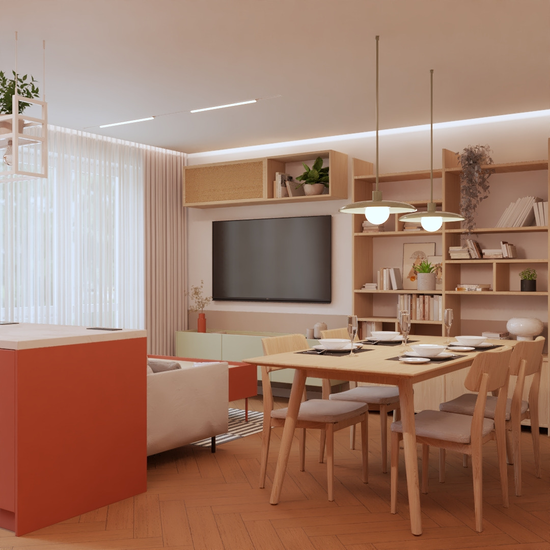 Projekt salonu | Styl Mid Century Modern
