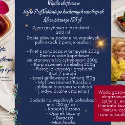 Wigilia służbowa pierwsza klasa 155 zł/ os