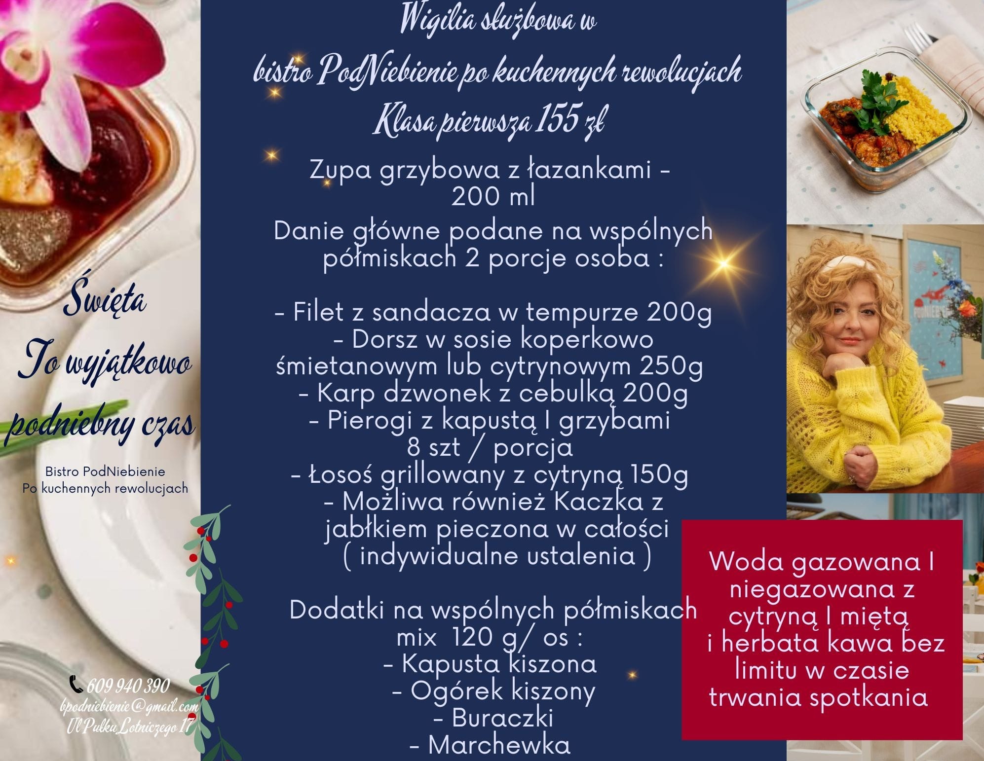 Wigilia służbowa pierwsza klasa 155 zł/ os