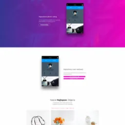 Projekt strony internetowej agencji marketingowej Sowa z gradientowym tłem, prezentującej usługi social media, takie jak ustawienia kont, pełne wsparcie, ekspresowa realizacja, perfekcja...