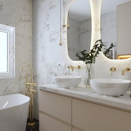 Projekt łazienki w stylu modern classic