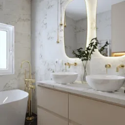 Projekt łazienki w stylu modern classic