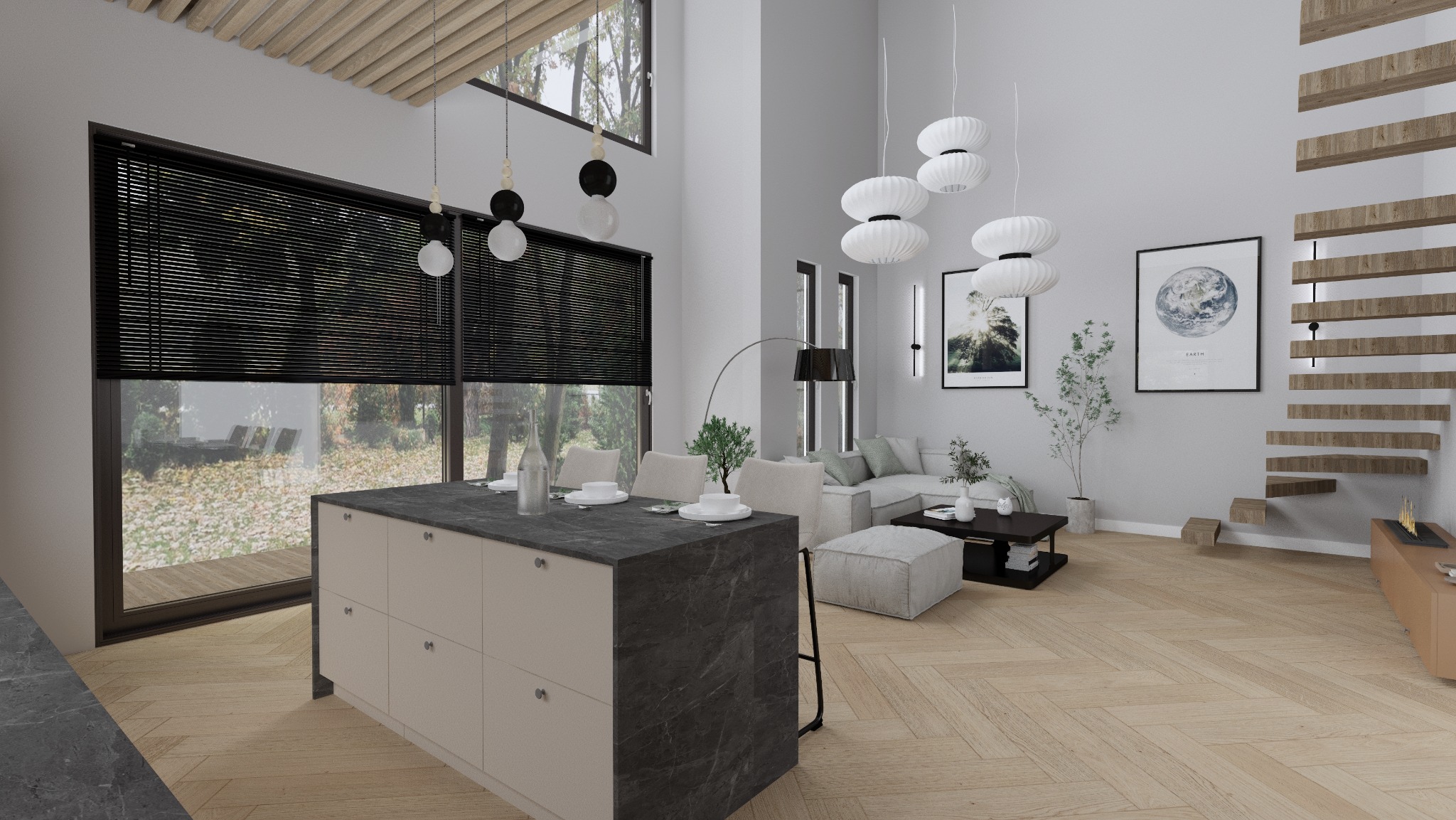 Salon w stylu nowoczesnym