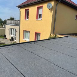Dach płaski wymiana , zdjęcie azbestowych płyt praca po wykonaniu