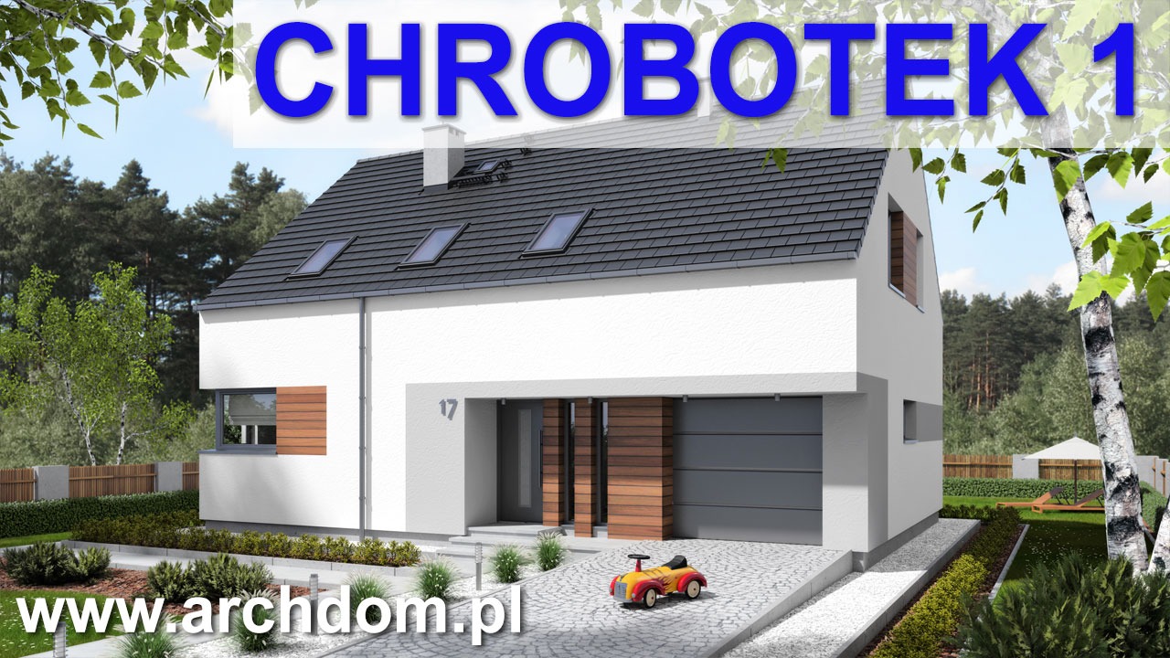 Projekt domu parterowego z poddaszem użytkowym Chrobotek 1