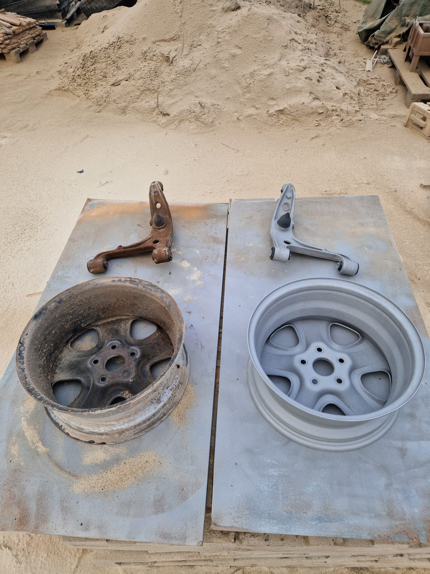 Piaskowanie elementów podwozia