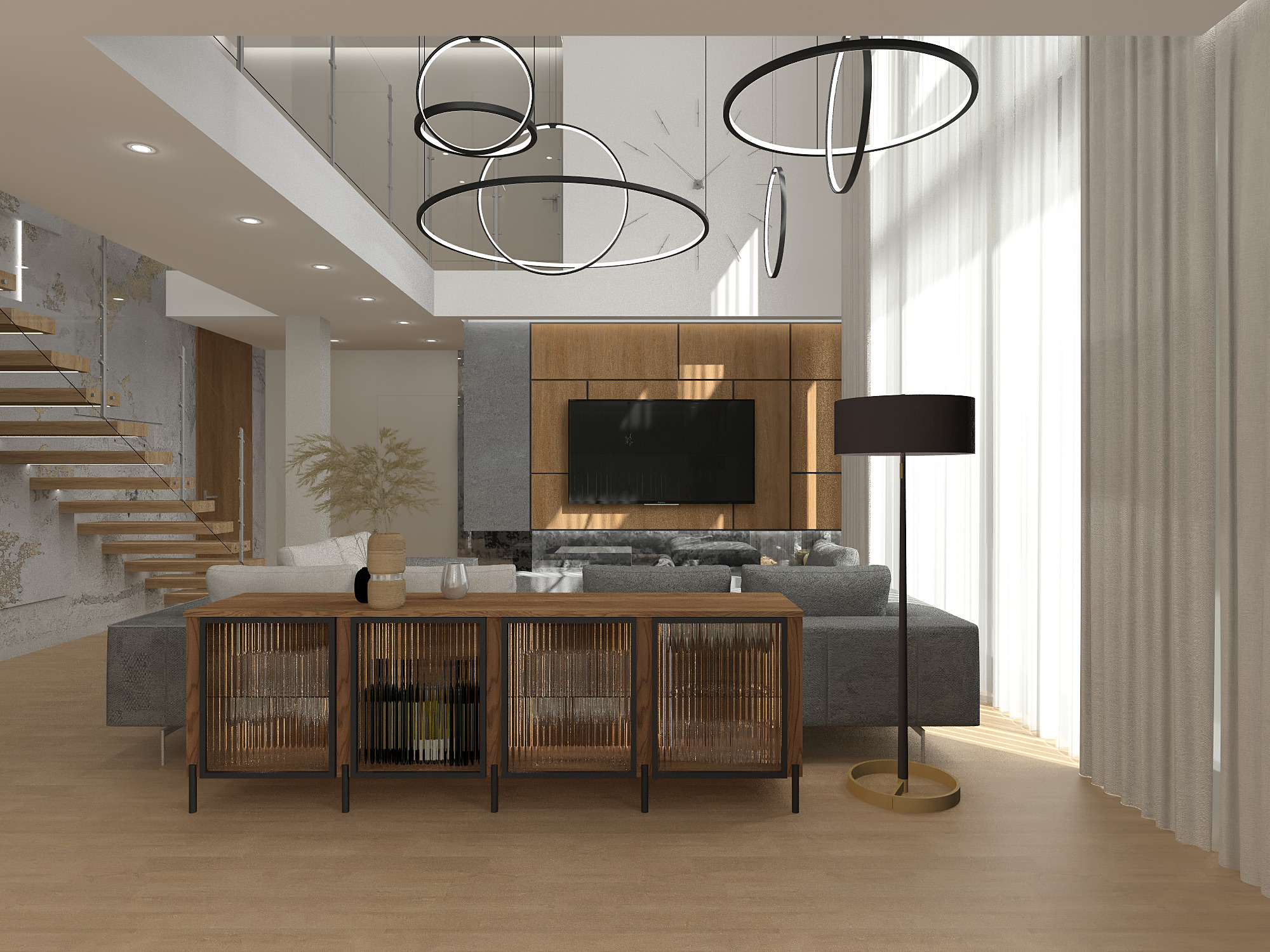 salon w domu jednorodzinnym