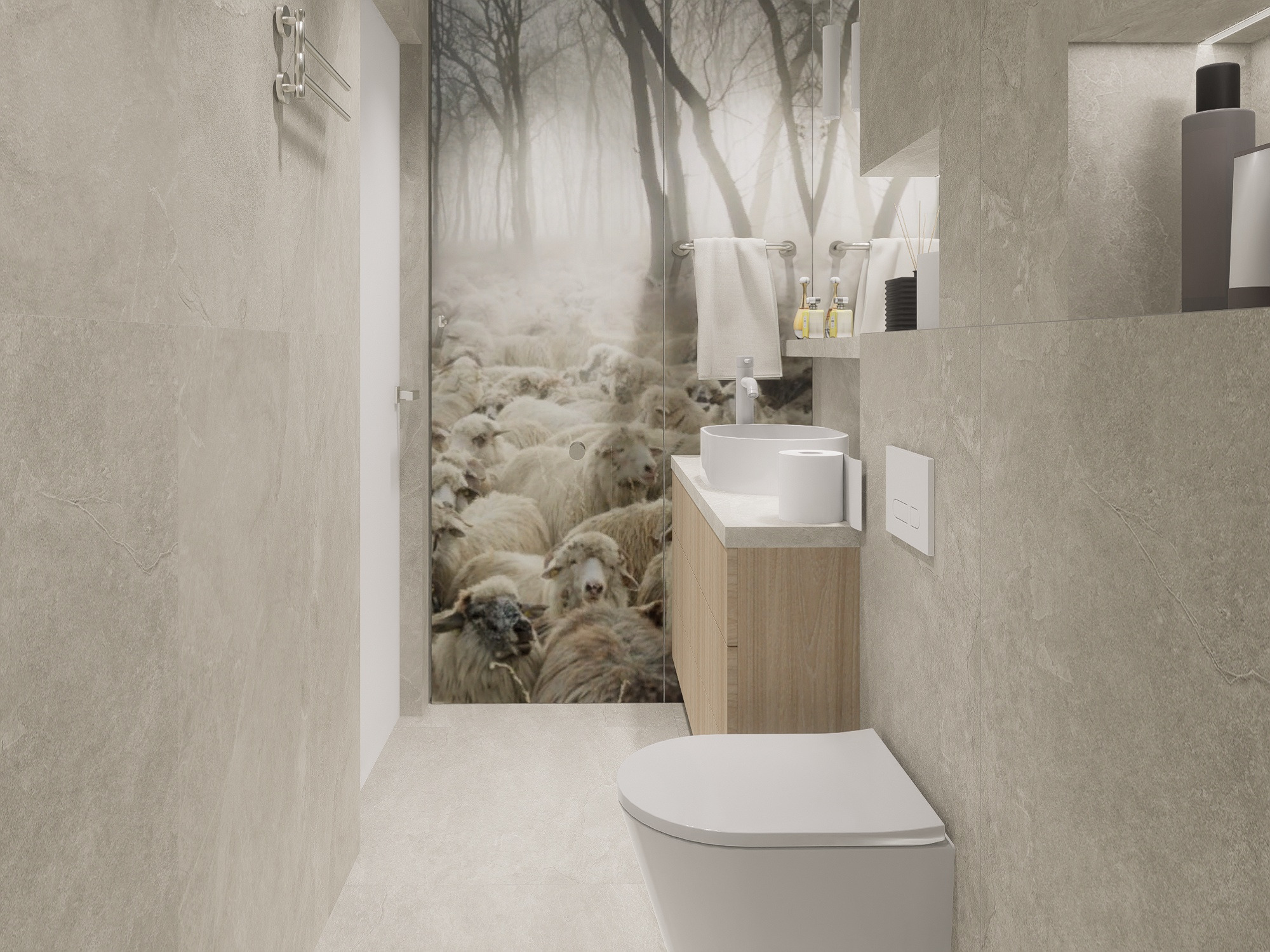 łazienka w domku w górach