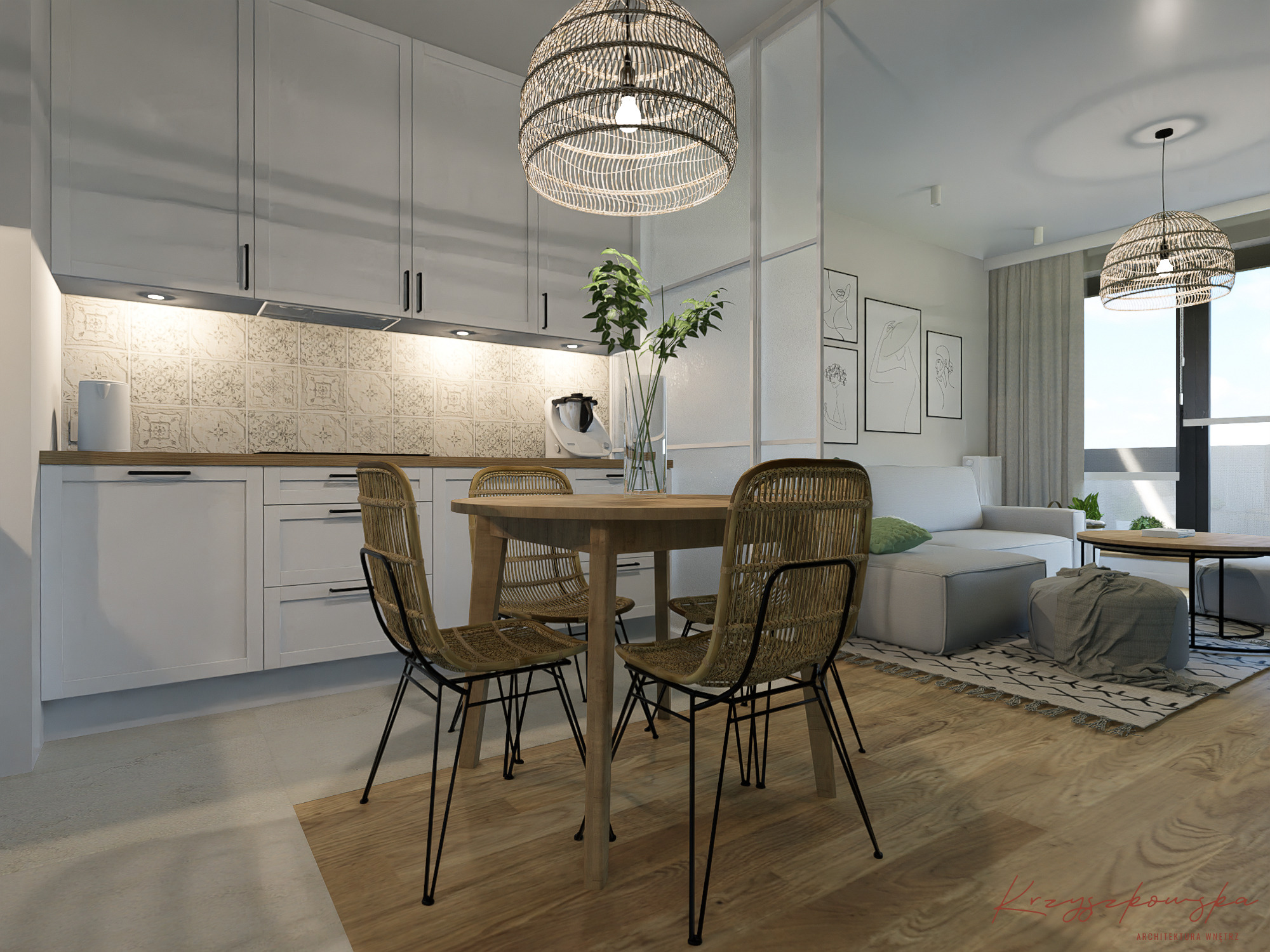 salon z aneksem kuchennym