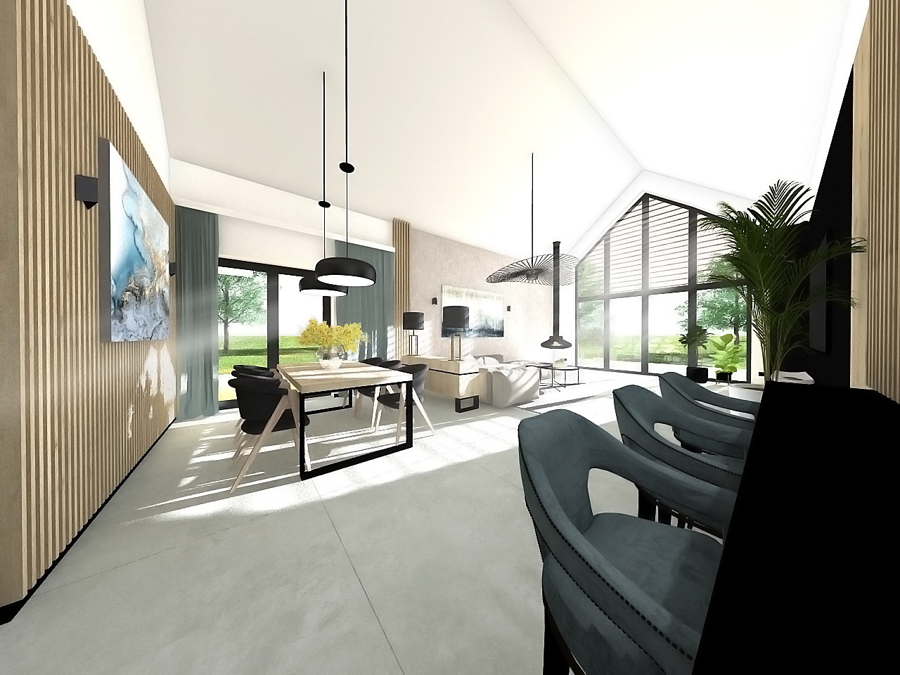 Nowoczesny dom w Stargardzie. Kompleksowyy projekt wnętrz z koordynacją zamówień.