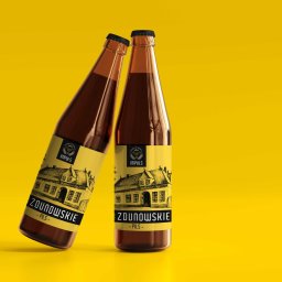 Etykiety na butelkę premierowego piwa dla Browaru Impuls - projekt oraz druk.
