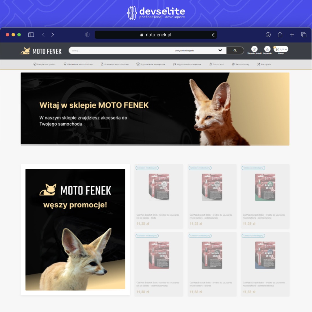 MOTO FENEK Sklep z akcesoriami motoryzacyjnymi | PrestaShop