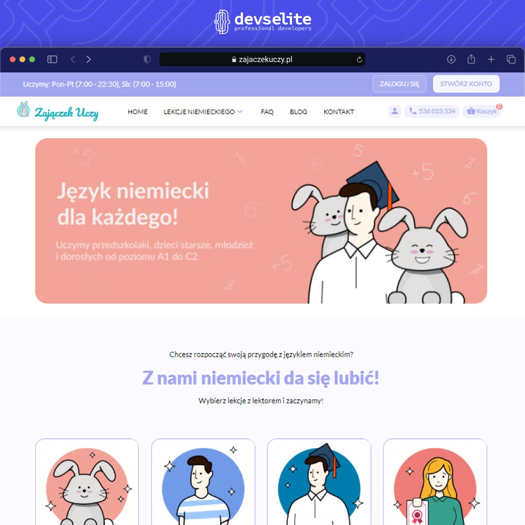 Zajączek Uczy Korepetycje z języka niemieckiego online | PrestaShop