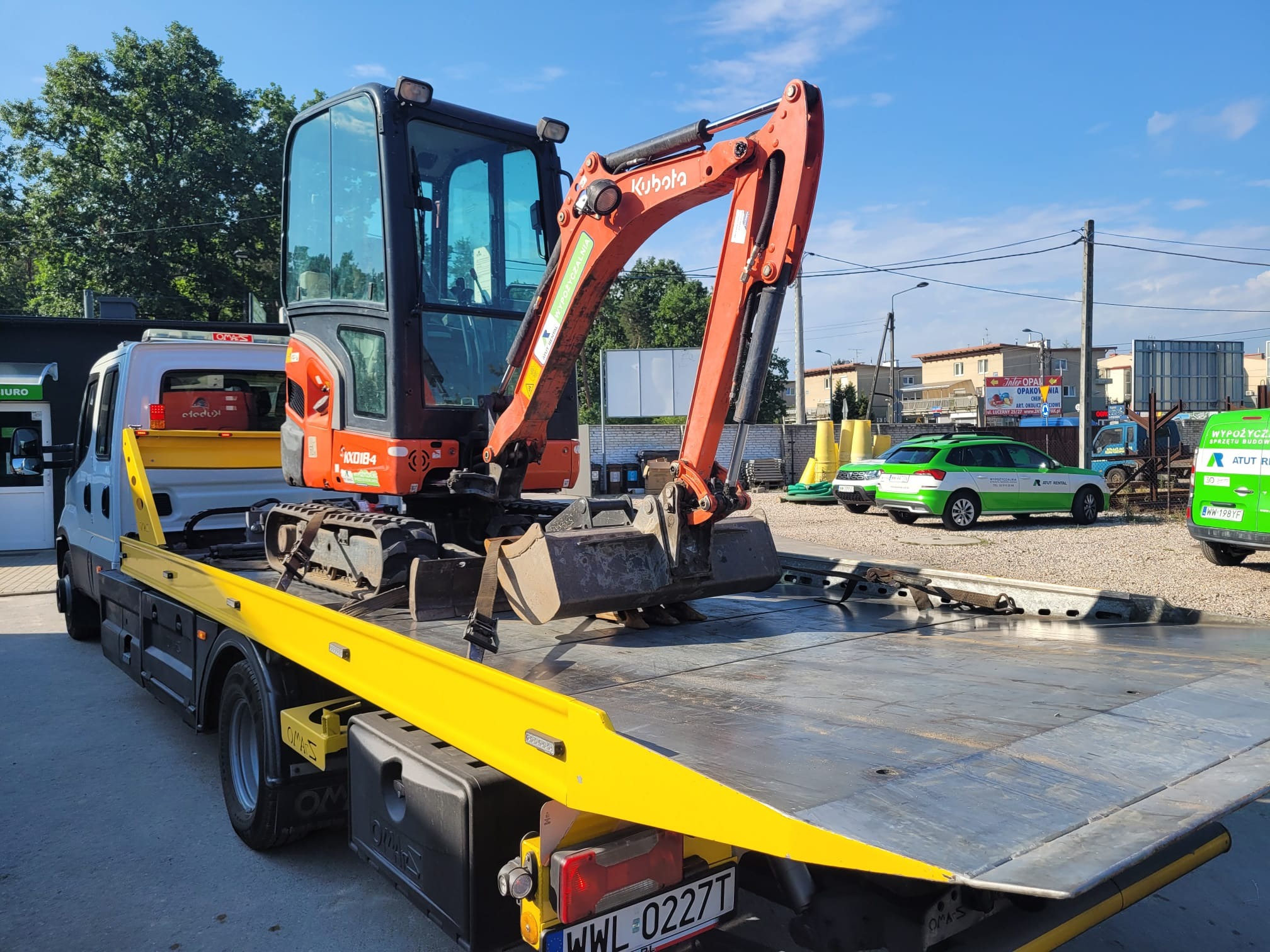 transport koparki, transport lawetą, pomoc drogowa warszawa