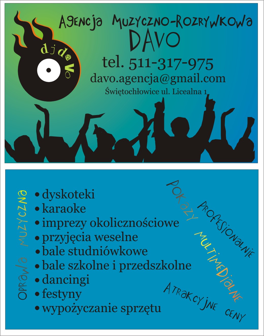 Agencja Muzyczno-Rozrywkowa DAVO -> OPRAWA MUZYCZNA IMPREZ