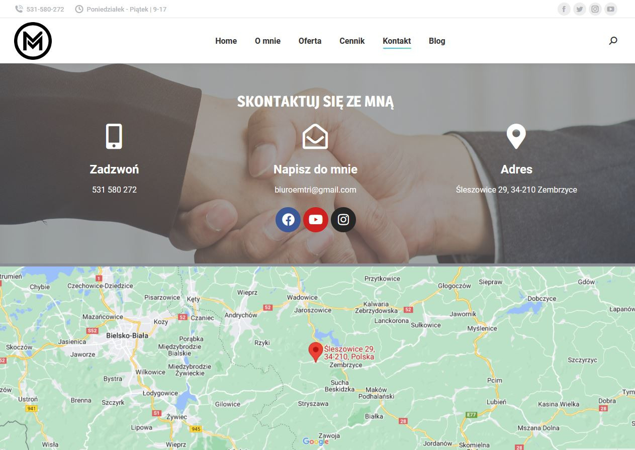 Strona kontaktowa biura księgowego EMTRI