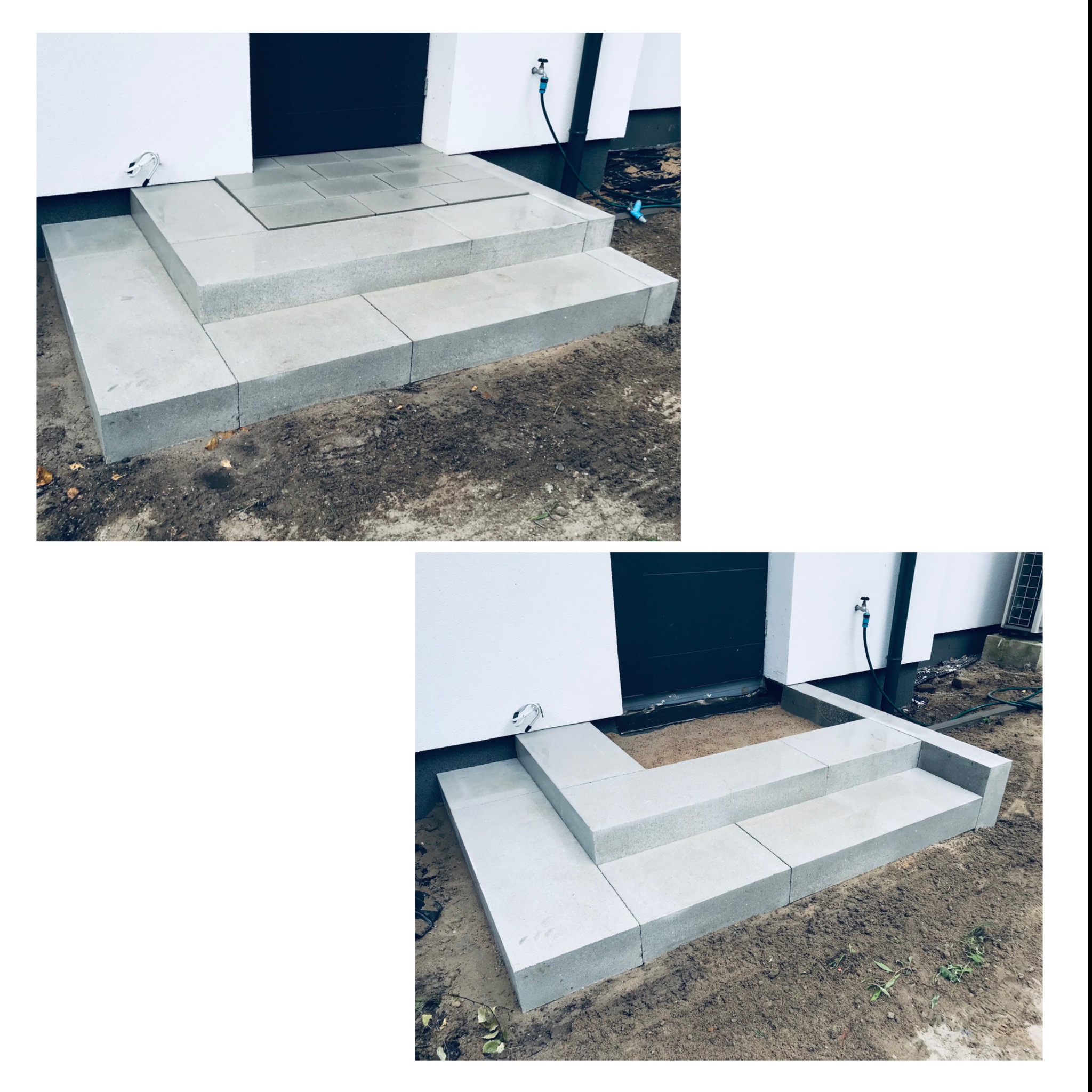 Wyjście na ogród i mała zmiana koncepcji na zakończenie stopnia ⚒ 🔹blok schodowy Royal 🔹kostka brukowa System 16