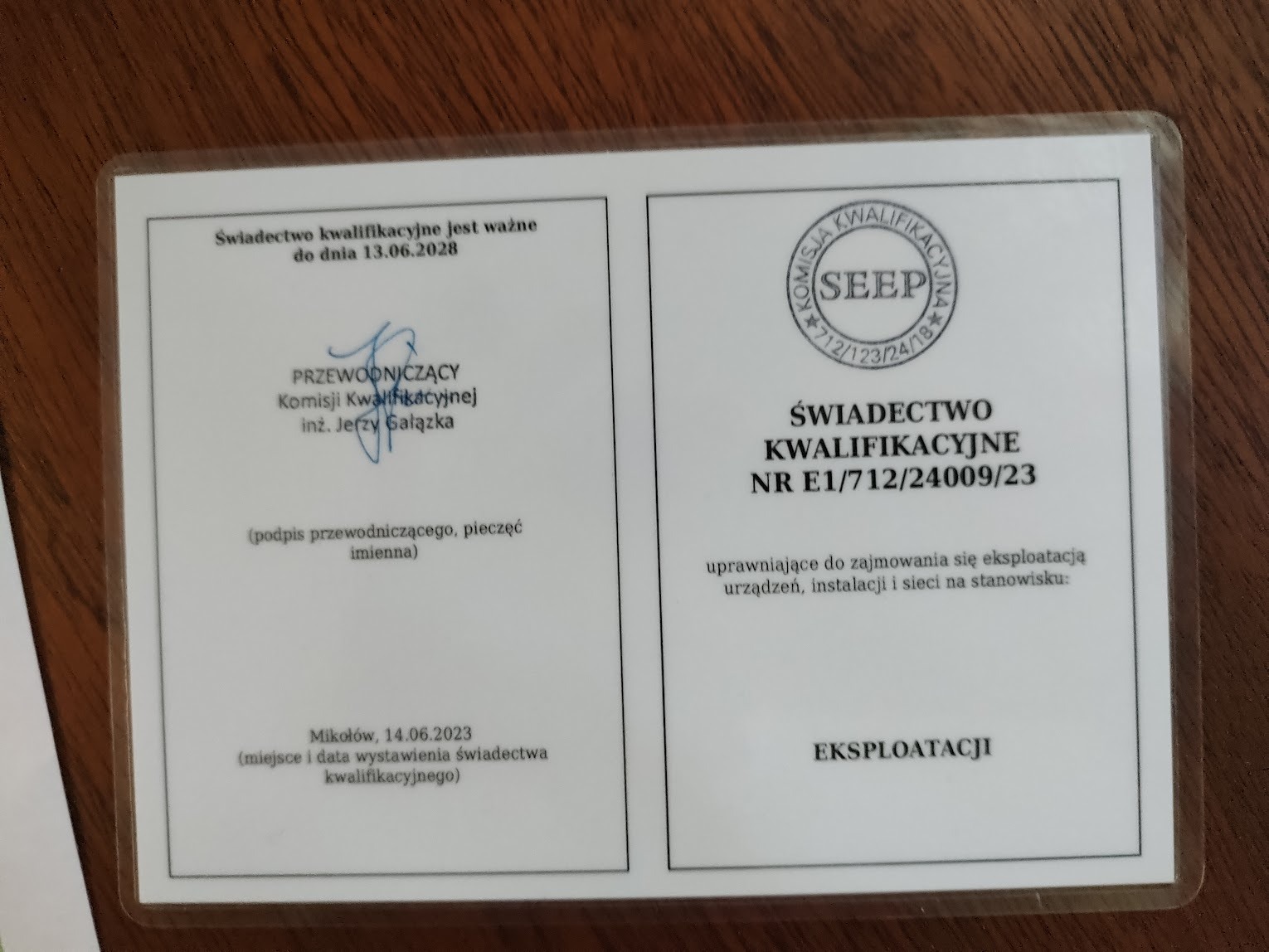 aktualne uprawnienia elektryczne