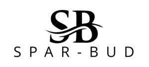 Logo firmy SPAR-BUD z inicjałami SB połączonymi falistą linią.