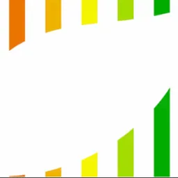 Abstrakcyjna grafika przedstawiająca fragment etykiety energetycznej z kolorowymi paskami od czerwonego do zielonego, symbolizującymi klasy energetyczne, na białym tle.