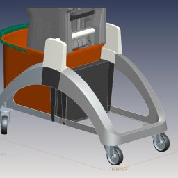 Projekt wzorniczy wózka do sprzątania TS2 zrealizowany w zespole Triada Design dla firmy SPLAST - model 3d CAD
