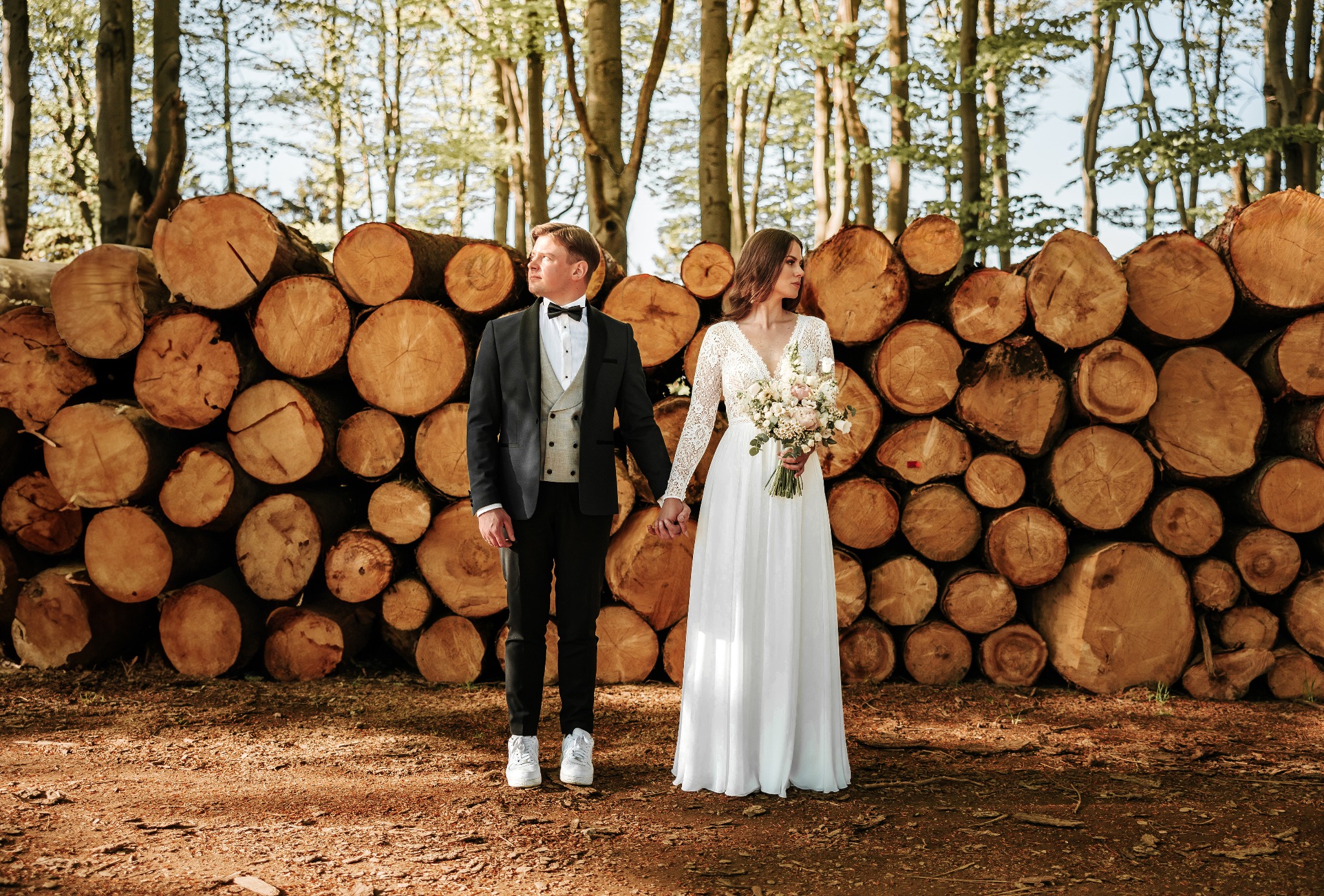 sesja poślubna w lesie