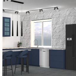 Wizualizacja kuchni w mieszkaniu w Warszawie.