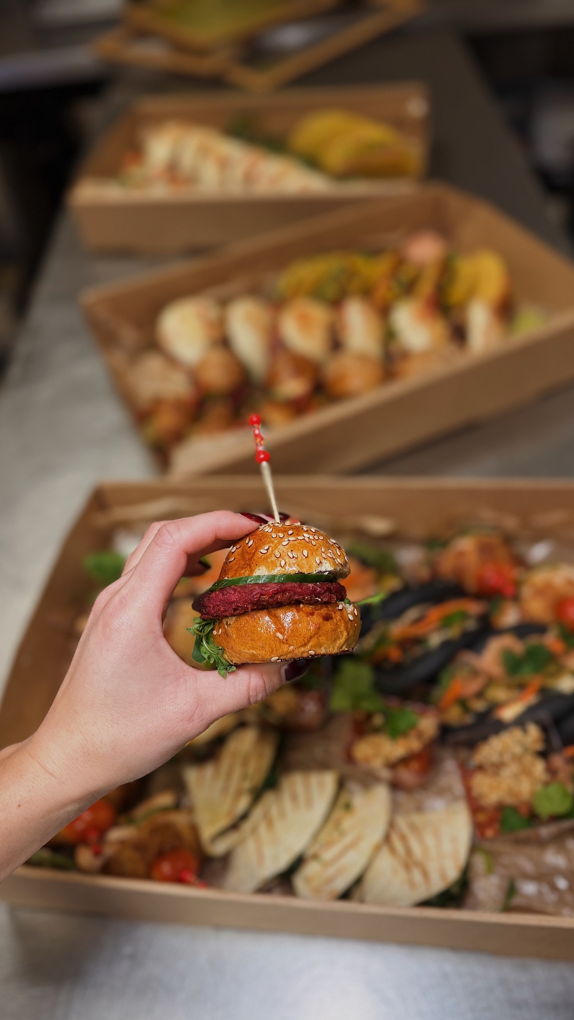 mini vege burger - box finger food