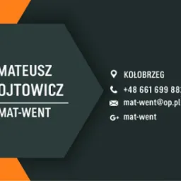 Wizytówka firmy Mat-Went z danymi kontaktowymi: imię i nazwisko Mateusz Wojtowicz, adres Kołobrzeg, numer telefonu +48 661 699 882, adres e-mail mat-went@op.pl, profil Google+ mat-went.