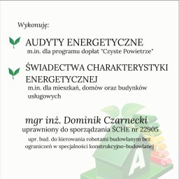 Dominik Czarnecki - Świadectwo Charakterystyki Energetycznej Szadek
