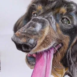 Rysunek psa- zamówienie Wykonany na formacie A4- Kredki.