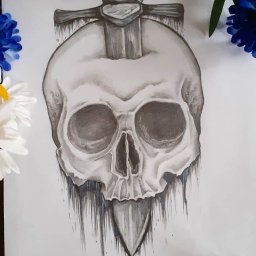 Projekt tatuażu- zamówienie.
Wykonany ołówkami oraz pisakami.