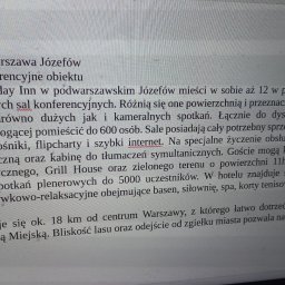 Jeden z wielu tekstów, będący częścią większego zlecenia opisów obiektów konferencyjnych, które zrealizowałem.

