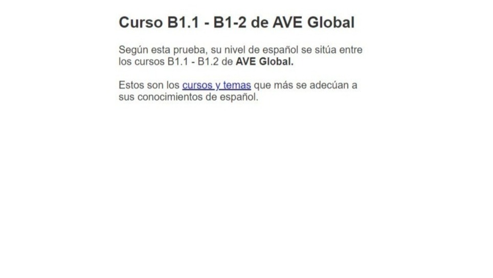 Potwierdzenie poziomu B1/B2 języka hiszpańśkiego wg testu wstępnego Instytutu Cervantesa