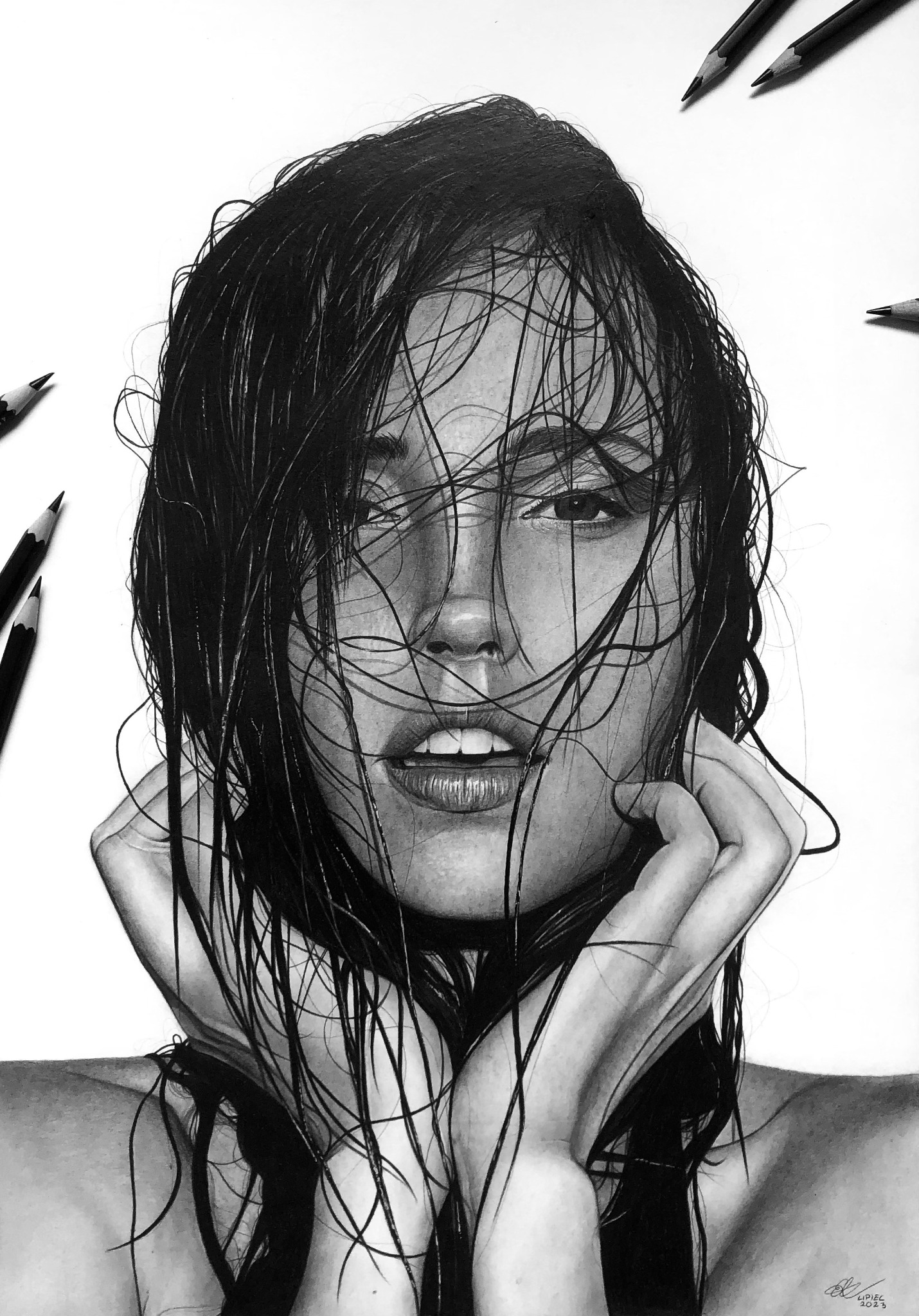 Portret ze zdjęcia A3 - ołówek. lipiec 2023