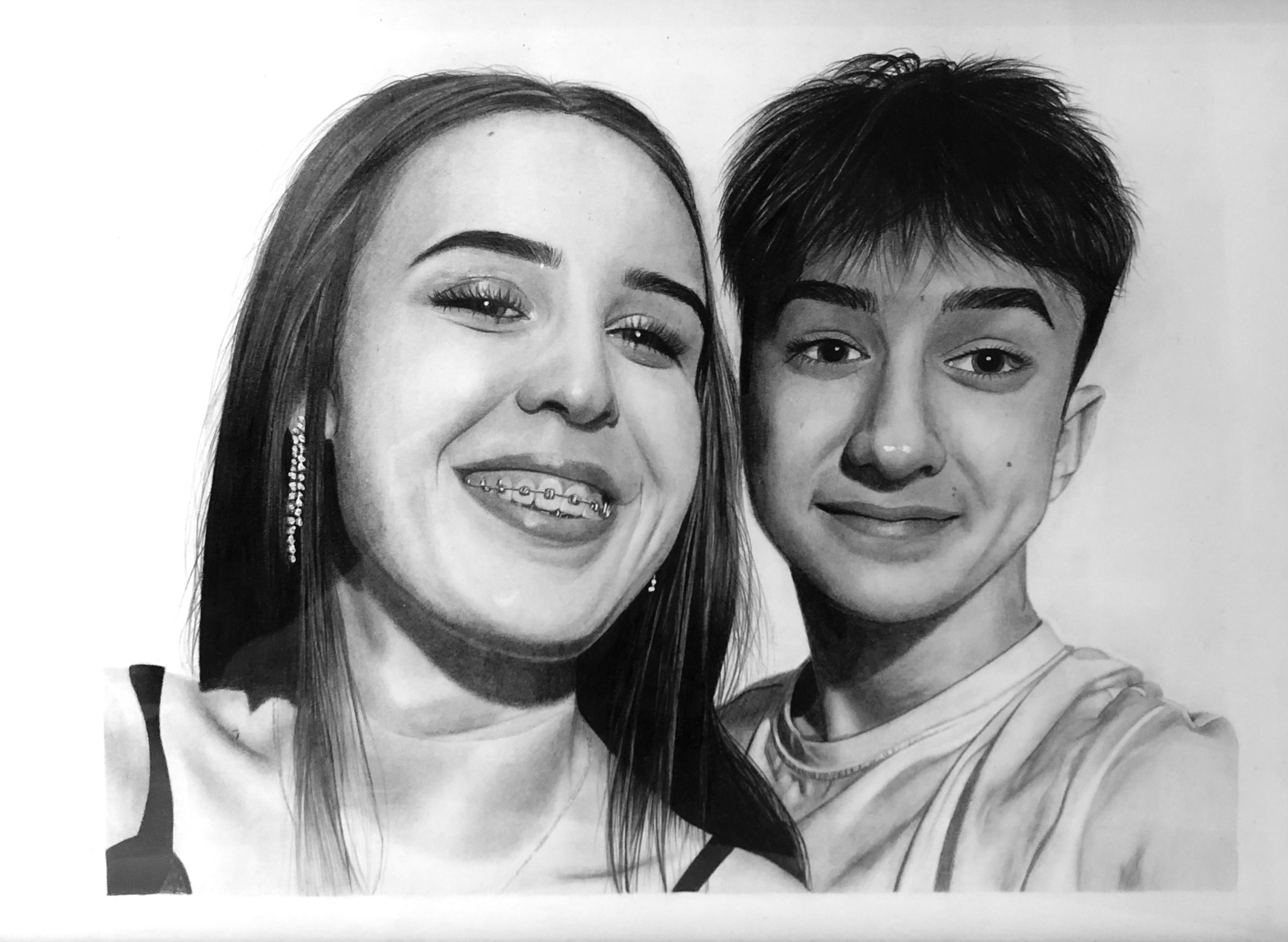 Portret dwóch osób A4 - ołówek. grudzień 2022