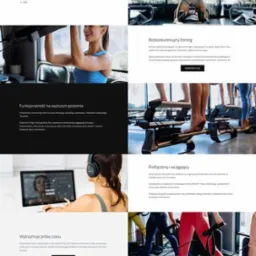 Fragment strony internetowej z elementami graficznymi prezentującymi ćwiczenia na reformerze do pilatesu, z tekstem w języku polskim.