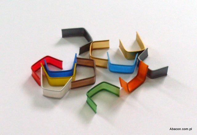 Klipsy do zaciskania na woreczkach i torebkach foliowych z celofanu