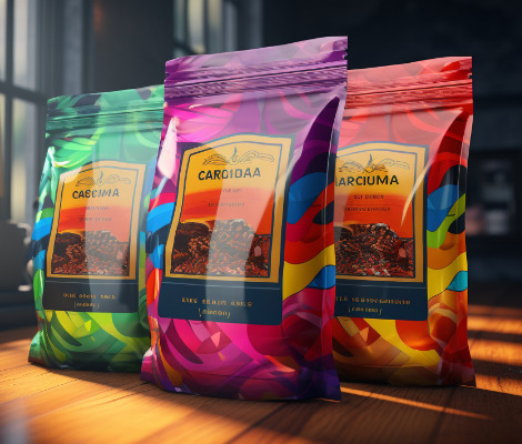 Przykładowy nadruk na woreczkach i torebkach stojących z dnem