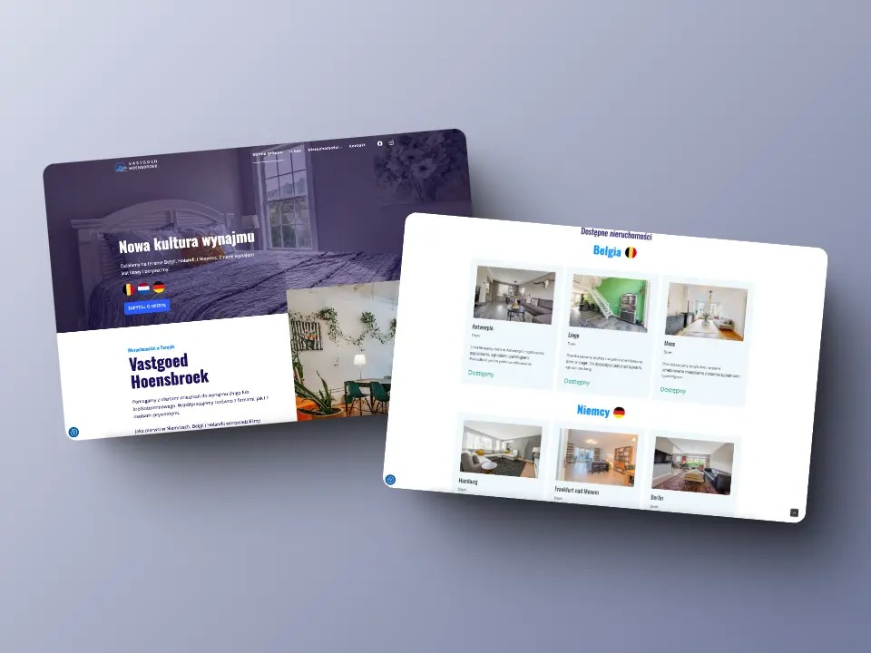 Strona pod wynajem pokoi dla pracowników